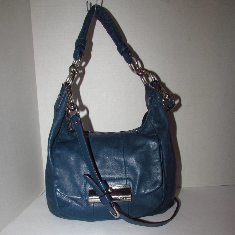 COACH Blue Leather Handbag 16808
